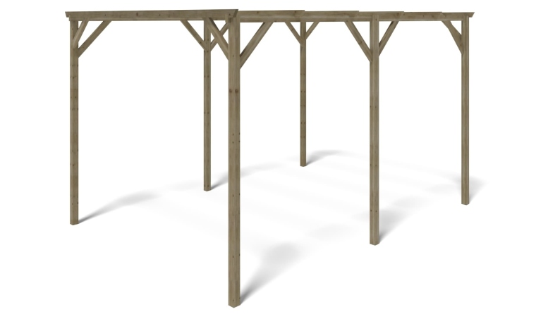 Carport, abri de voiture  3x4 m - 12 m2