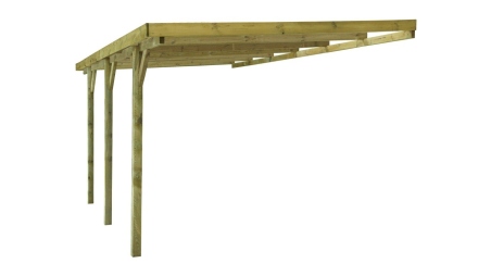Carport, abri de voiture  3x5,24 m - 15 m2 - adossé 