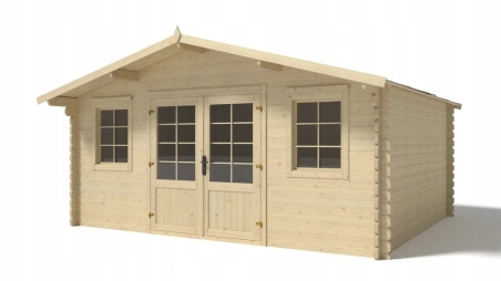 Abri de jardin en bois - 19,20m2 - 4,80x4m - Ep. 40mm - Couleur: naturel