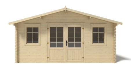 Abri de jardin en bois - 19,20m2 - 4,80x4m - Ep. 40mm - Couleur: naturel