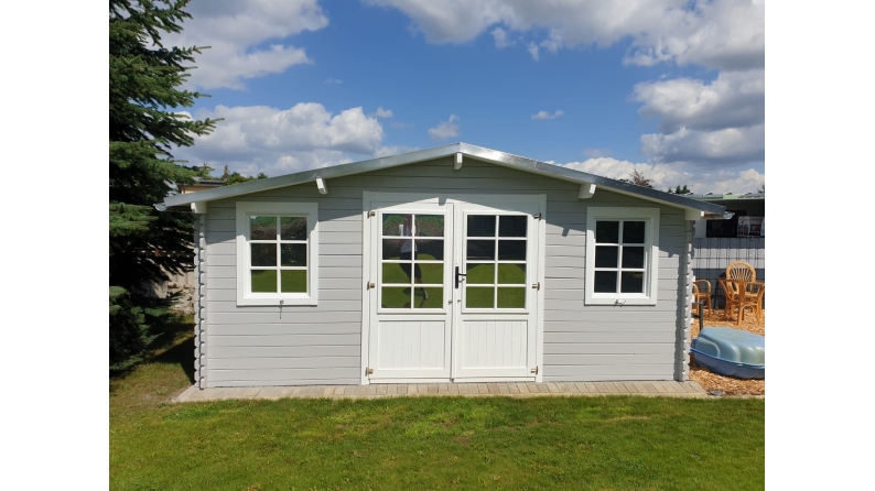 Abri de jardin en bois - 20m2 - 5x4m - Ep. 28mm - Couleur: naturel