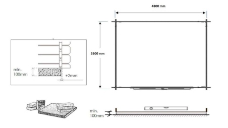 Abri de jardin en bois - 20m2 - 5x4m - Traité - Ep. 45mm - Couleur: marron