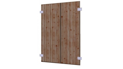 Volets en bois pour fenêtre, imprégnés en marron - ensemble