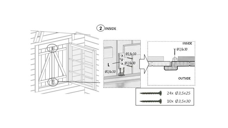 Volets en bois pour fenêtre, imprégnés en marron - ensemble