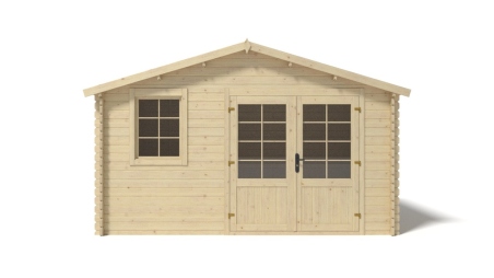 Abri de jardin en bois - 11,70m2 - 3,90x3m - Ep. 34mm - Couleur: naturel