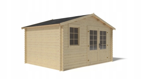 Abri de jardin en bois - 11,70m2 - 3,90x3m - Ep. 34mm - Couleur: naturel
