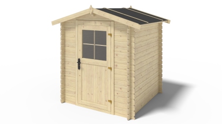 Abri de jardin en bois - 3,61m2 - 1,90x1,90m - Ep. 28mm - Couleur: naturel