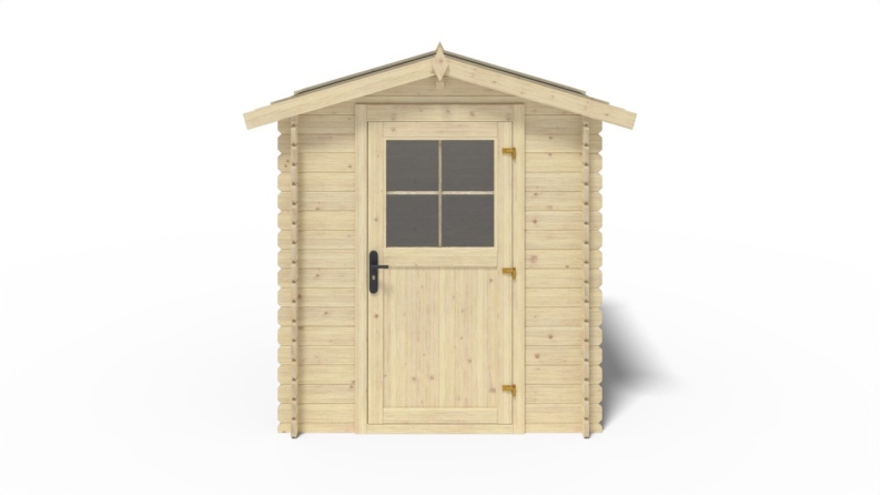 Abri de jardin en bois - 3.61m2 - 1.9x1.9m - Ep. 28mm - Couleur: naturel