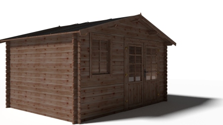 Abri de jardin en bois - 11,70m2 - 3,90x3m - Traité - Ep. 34mm - Couleur: marron