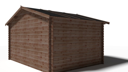 Abri de jardin en bois - 11,70m2 - 3,90x3m - Traité - Ep. 34mm - Couleur: marron