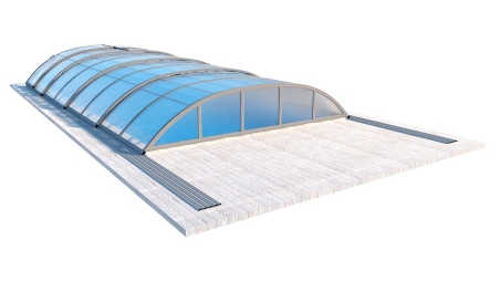 Abri de piscine Horizon - 7,03x3,36 m - polycarbonate alvéolaire 8 mm - pour piscine BAS7307