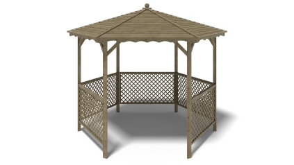 Pergola de jardin, abri pare-soleil 3.38x2.79 m – Traité