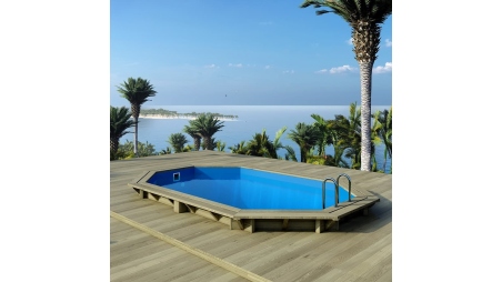 Piscine en bois Nemo 4,3x3 - H.1,18 m fixations à sceller
