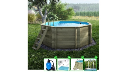 Piscine en bois Coral 3,25x3,25 - H.1,18 m autoportante