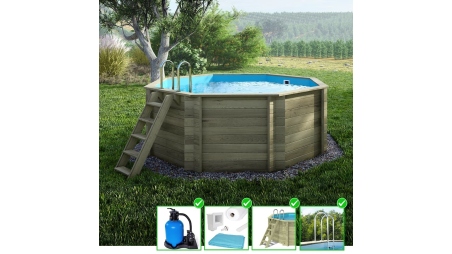 Piscine en bois Coral 3,25x3,25 - H.1,18 m autoportante