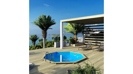 Piscine en bois Coral 3,25x3,25 - H.1,18 m autoportante