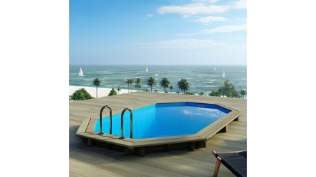 Piscine en bois Nemo 4,3x3 - H.1,31 m fixations à sceller