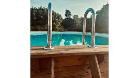 Piscine en bois Nemo 5,79x3,49 - H.1,45 m fixations à sceller