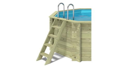 Piscine en bois Nemo 5,79x3,49 - H.1,45 m fixations à sceller