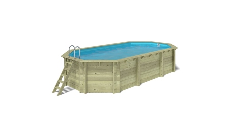Piscine en bois Nemo 7,3x3,97 - H.1,45 m fixations à sceller