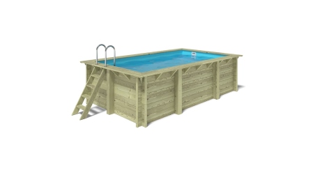 Piscine en bois Aqua 4,65x2,85 - H.1,24 m fixations à sceller