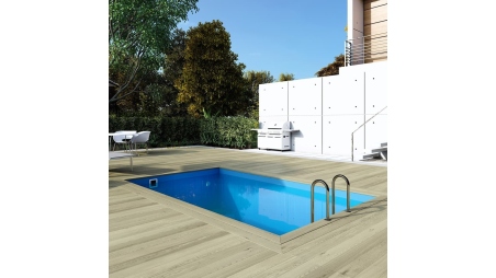 Piscine en bois Aqua 4,65x2,85 - H.1,24 m fixations à sceller