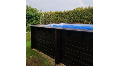 Piscine en bois Aqua 4,65x2,85 - H.1,24 m fixations à sceller