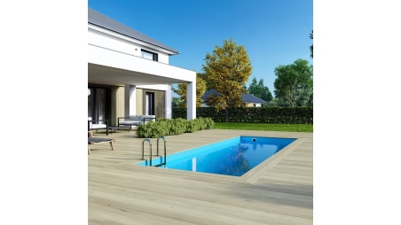 Piscine en bois Aqua 6,1x2,85 - H.1,31 m fixations à sceller