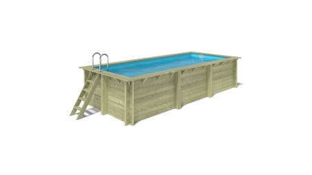 Piscine en bois Aqua 6,1x2,85 - H.1,31 m fixations à sceller