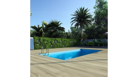 Piscine en bois Aqua 7x3,75 - H.1,45 m fixations à sceller