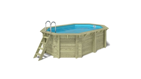 Piscine en bois Nemo 4,3x3 - H.1,18 m cadre en métal, sans dalle béton