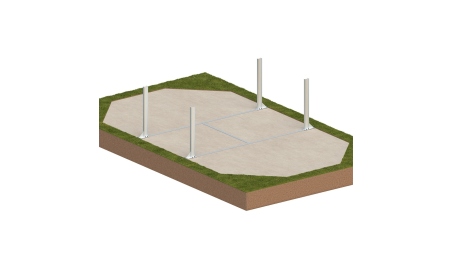 Piscine en bois Nemo 7,3x3,97 - H.1,45 m cadre en métal, sans dalle béton