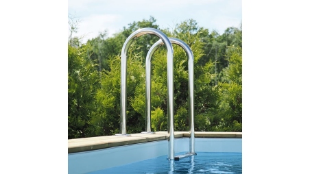 Piscine en bois Aqua 8,5x4,35 - H.1,45 m cadre en métal, sans dalle béton