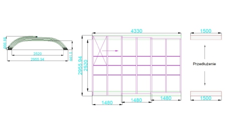 Abri de piscine Horizon - 4,33x2,52 m - polycarbonate massif 3 mm - pour piscine BAS7302, BAS7303