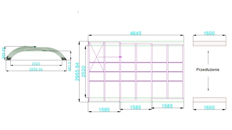 Abri de piscine Horizon - 4,64x2,52 m - polycarbonate alvéolaire 8 mm - pour piscine BAS7304