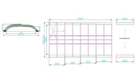 Abri de piscine Horizon - 7,03x3,36 m - polycarbonate massif 3 mm - pour piscine BAS7307