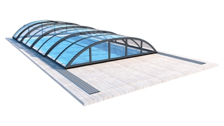 Abri de piscine Horizon - 7,03x3,36 m - polycarbonate massif 3 mm - pour piscine BAS7307