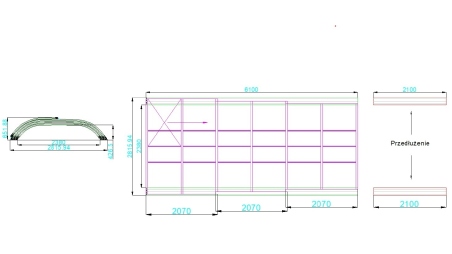Abri de piscine Horizon - 6,10x2,38 m - polycarbonate alvéolaire 8 mm - pour piscine BAS7306