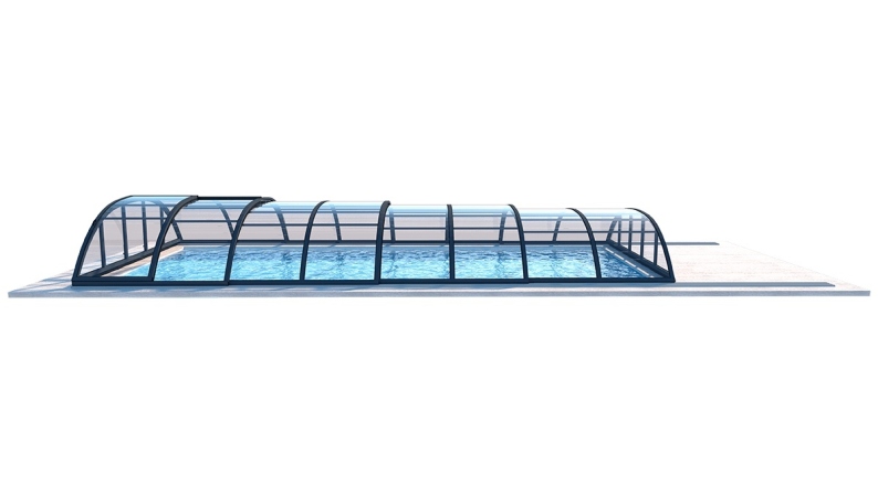 Abri de piscine Horizon - 7.43x3.5 m - polycarbonate massif 3 mm - pour piscine BAS7308