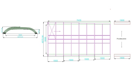 Abri de piscine Horizon - 7,43x3,50 m - polycarbonate massif 3 mm - pour piscine BAS7308