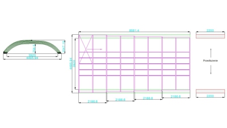 Abri de piscine Horizon - 8,58x3,92 m - polycarbonate alvéolaire 8 mm - pour piscine BAS7309