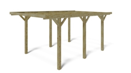 Carport, abri de voiture  3.04x5.12 m - 15.56 m2