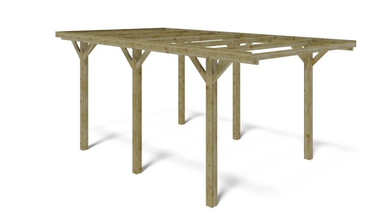 Carport, abri de voiture  3.04x5.12 m - 15.56 m2