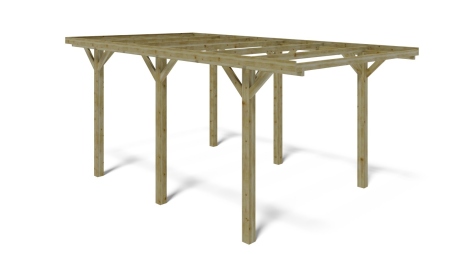 Carport, abri de voiture  3.04x5.12 m - 15.56 m2