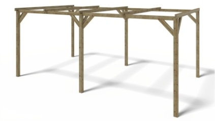 Carport, abri de voiture  3x5.1 m - 15.3 m2