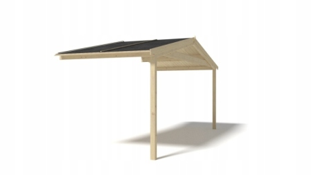 Avant-toit en bois 5x2m pour le chalet de jardin 5m, couleur naturel Avant-toit en bois 5x2m pour le chalet de jardin 5m, couleur naturel
