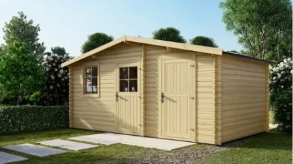 Abri de jardin en bois - 15m2 - 5x3m - Ep. 28mm - Couleur: naturel