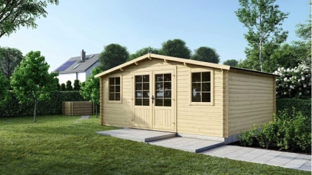 Abri de jardin en bois - 25m2 - 5x5m - Ep. 40mm - Couleur: naturel Abri de jardin en bois - 25m2 - 5x5m - Ep. 40mm - Couleur: naturel