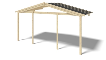 Avant-toit en bois 5x2m pour le chalet de jardin 5m, couleur naturel Avant-toit en bois 5x2m pour le chalet de jardin 5m, couleur naturel