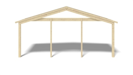 Avant-toit en bois 6x2m pour le chalet de jardin 6m, couleur naturel